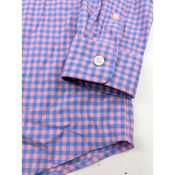 Vineyard Vines Performance Pink/Blue Check Button Up Shirt - Picture 2 of 4